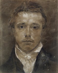 Selvportrett, ca. 1824 (svart kritt, forsterket med hvitt, på brunfarget papir)